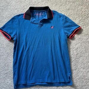 American Eagle Y2K Short Sleeve‎ Polo Shirt Hit Collared Blue/Black Vintage